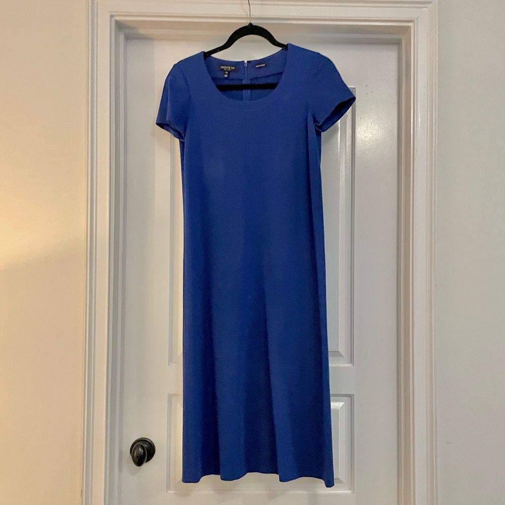 Lafayette 148 blue midi dress Italian fabric